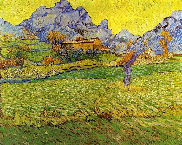Vincent Van Gogh Meadow in the Mountains Le Mas de Saint Paul Spain oil painting art